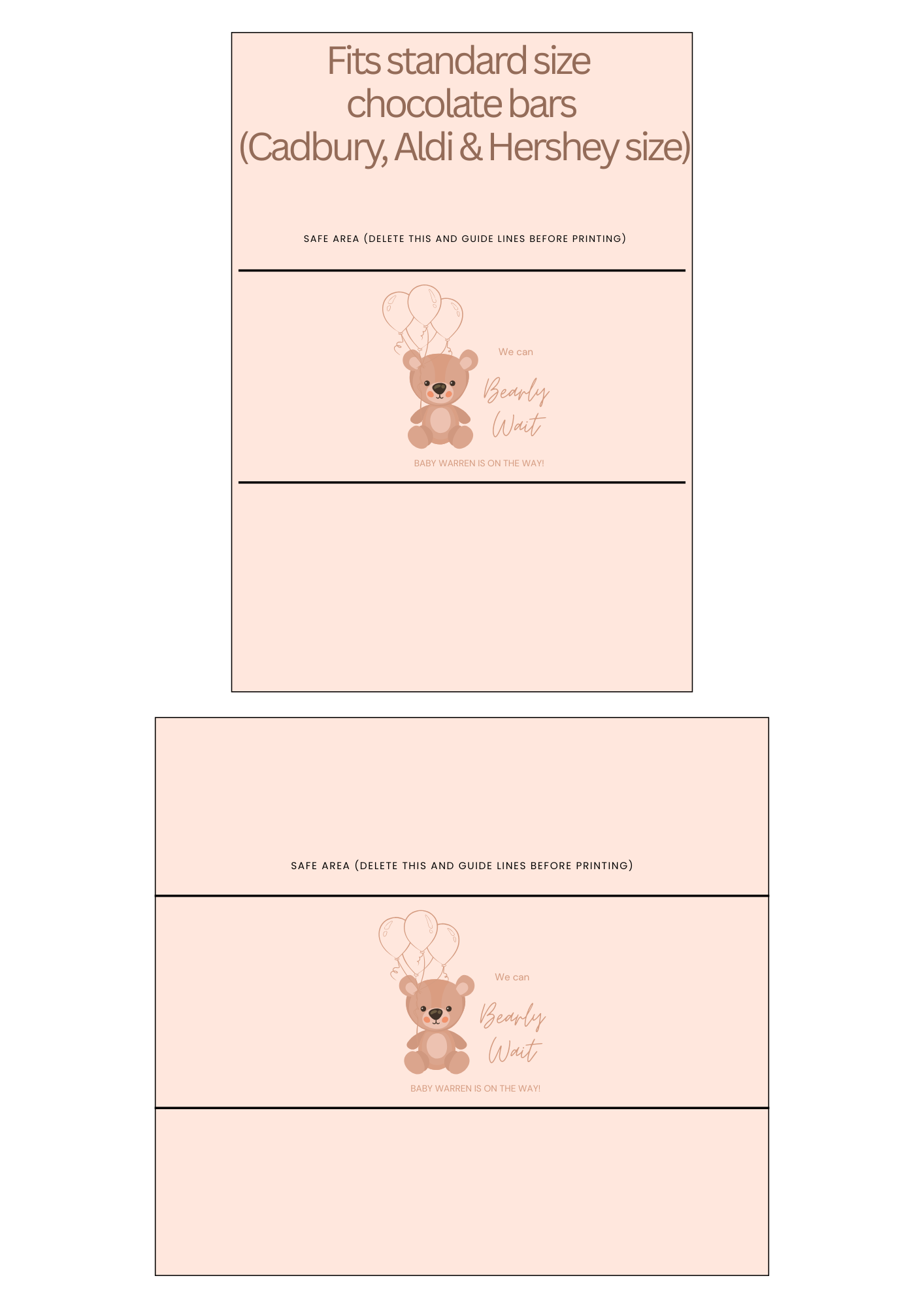 Teddy Bear Baby Shower Chocolate Wrappers