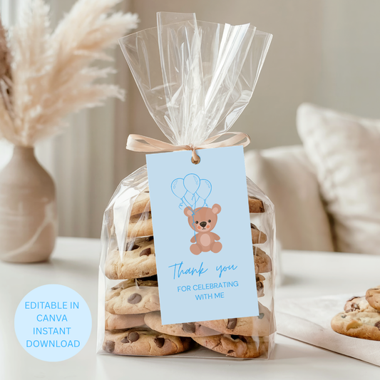 Teddy Bear Gift Tags Template  Editable Canva Template | Digital Download