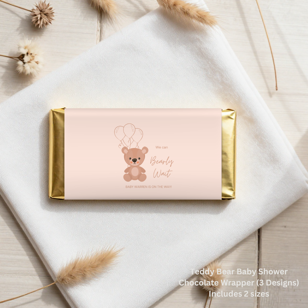 Teddy Bear Baby Shower Chocolate Wrappers