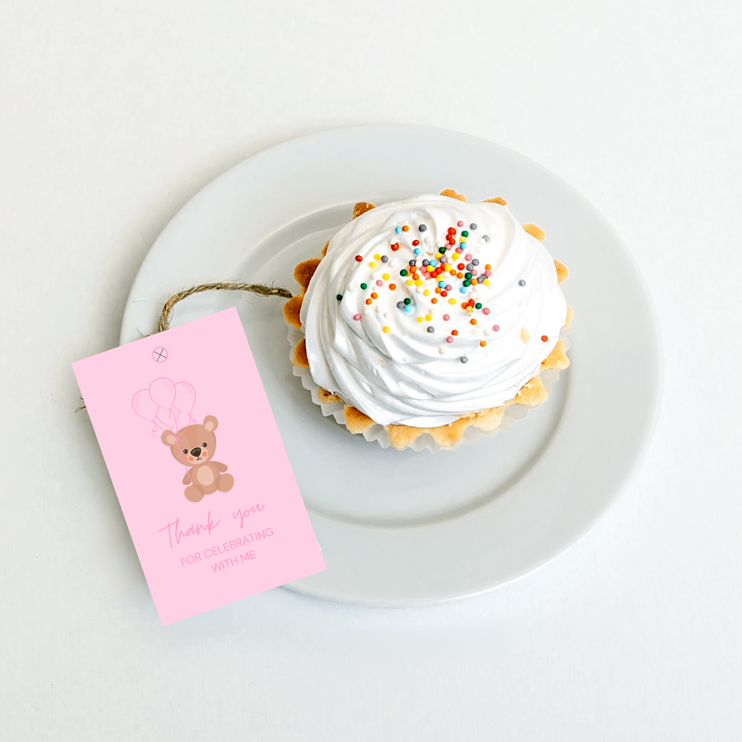 Editable Brown Bear Balloon Gift Tags Template | Digital Download