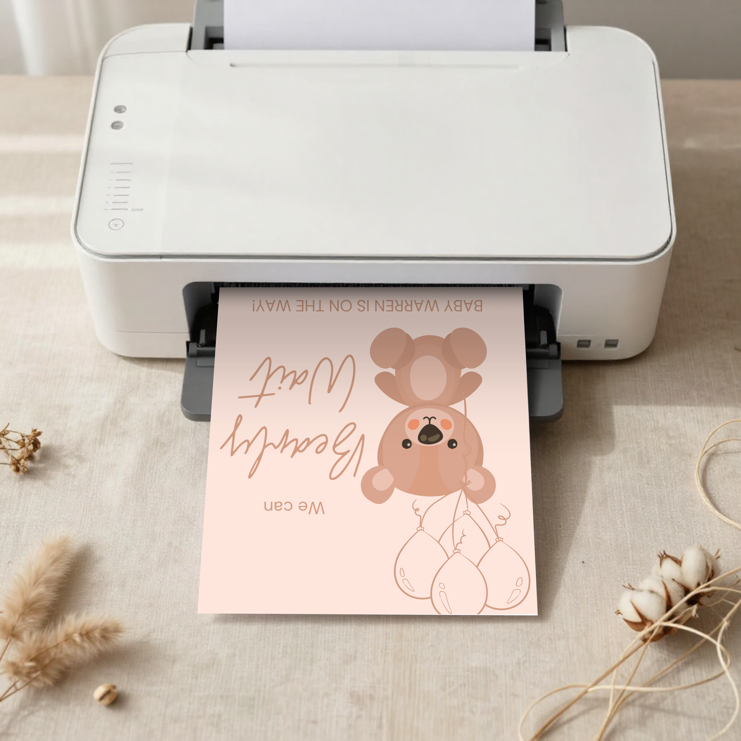 Neutral Teddy Bear Baby Shower Invitation | Personalised Gender Neutral Invite