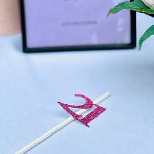 Custom Pink Glitter Birthday Paper Straws