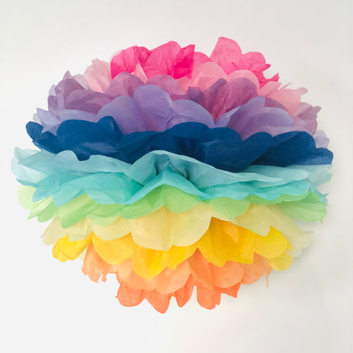 Rainbow Tissue Paper Pom Pom