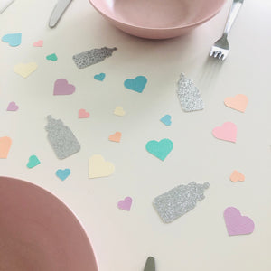 Pastel Baby Bottle Confetti - Baby Shower Table Scatters