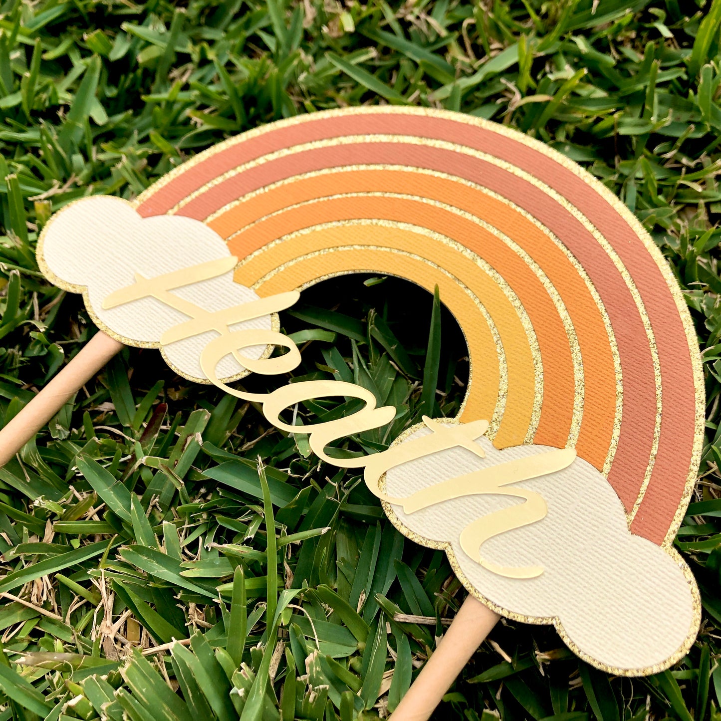 Boho Rainbow Cake Topper - Personalised