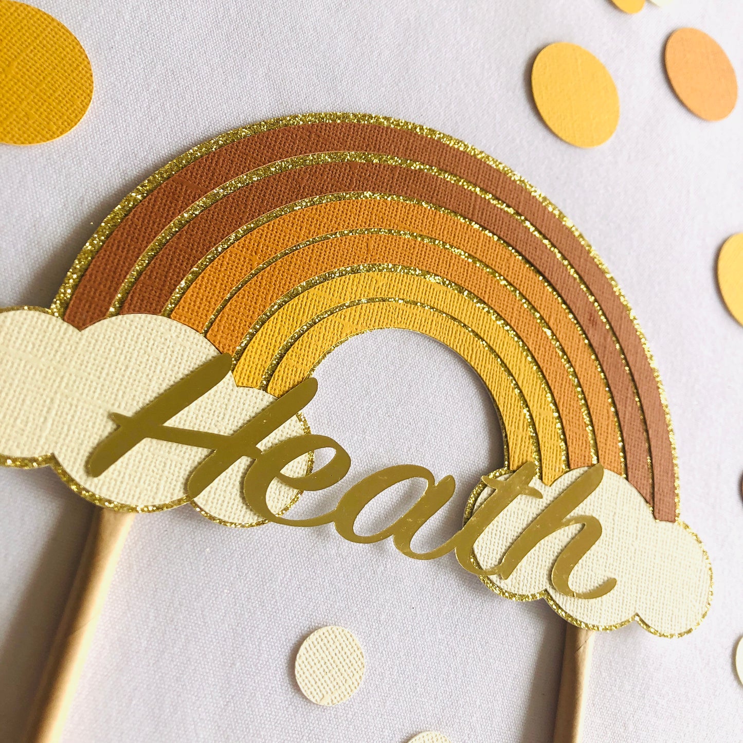 Boho Rainbow Cake Topper - Personalised