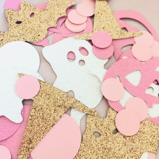 Pastel Halloween Confetti Baby Shower Decor