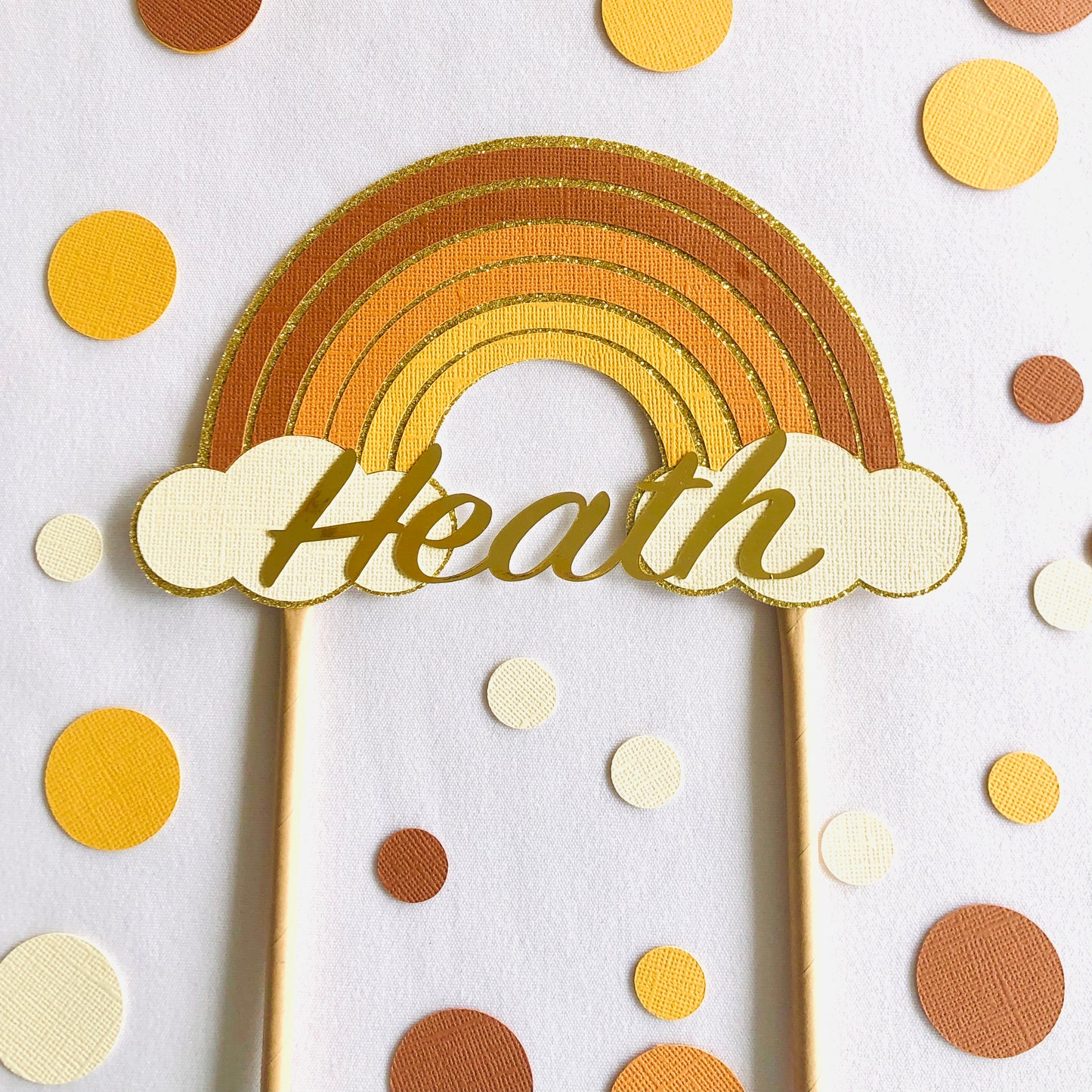 Boho Rainbow Cake Topper - Personalised