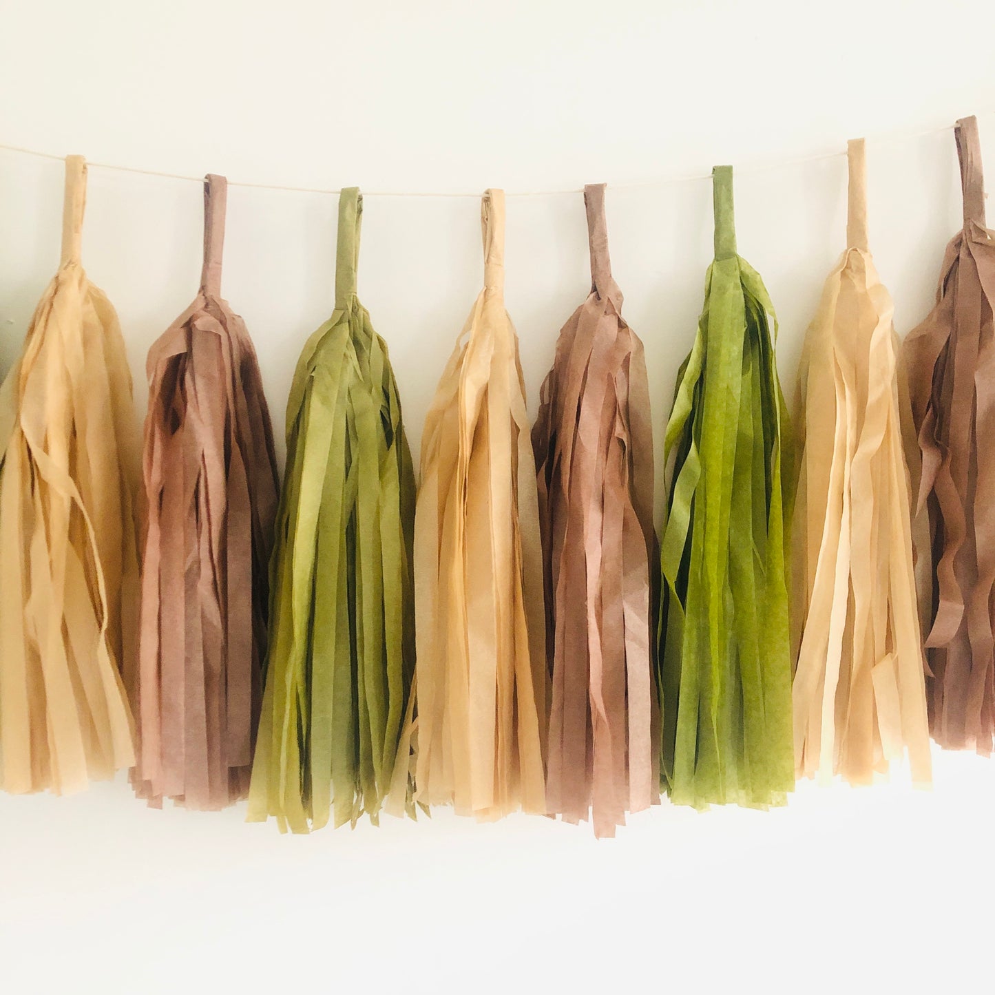 DIY Green and Brown mix Paper Tassel Garland