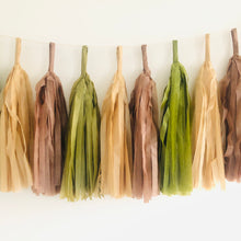 Load image into Gallery viewer, DIY Green and Brown mix Paper Tassel Garland