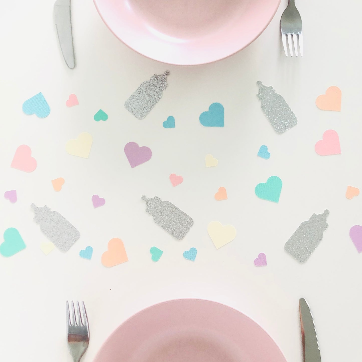 Pastel Baby Bottle Confetti - Baby Shower Table Scatters