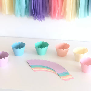 Pastel Rainbow Cupcake Wrappers