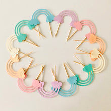 Load image into Gallery viewer, Pastel Rainbow Cupcake Topper