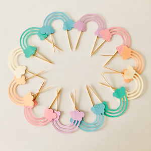 Pastel Rainbow Cupcake Topper