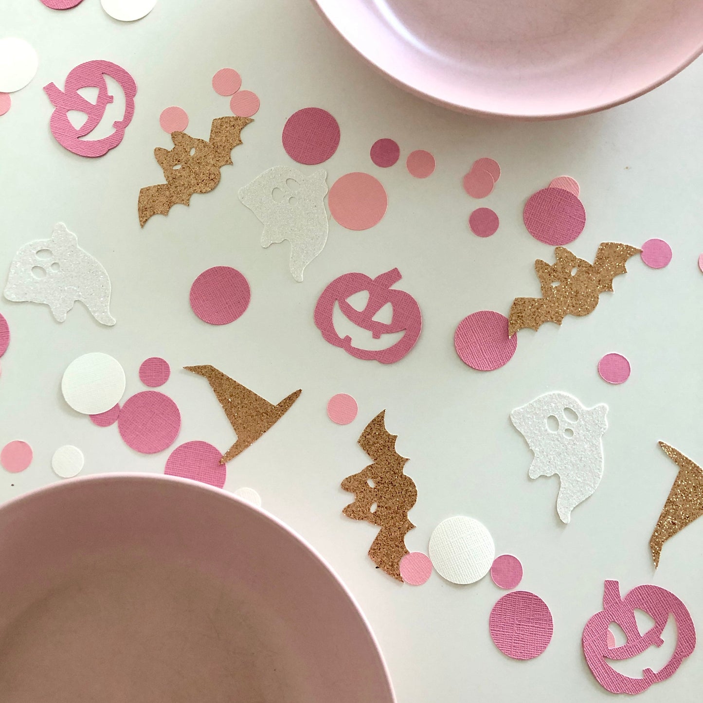 Pastel Halloween Confetti Baby Shower Decor