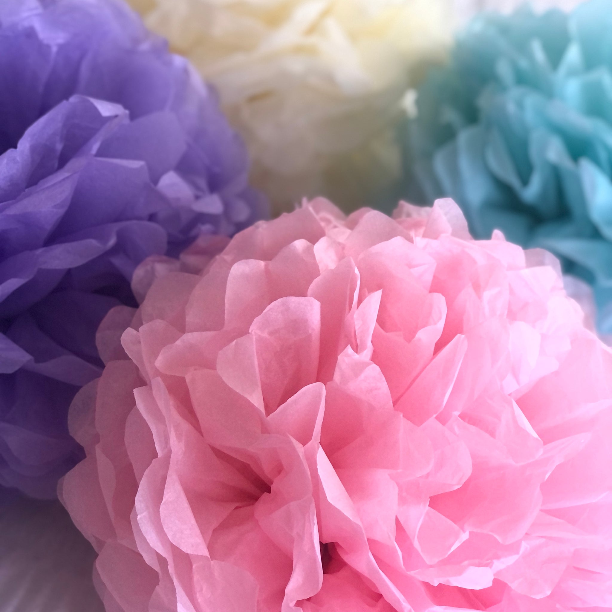 Pastel Rainbow Pom Pom – Handcrafted by Bel